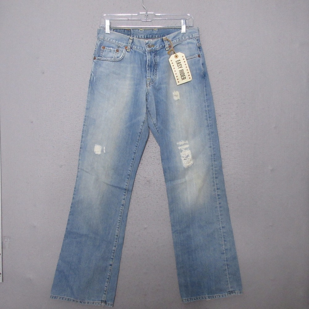 Vintage Lucky Brand Jeans Dungaree Easy Rider Bootleg Distressed Button‎ Fly USA